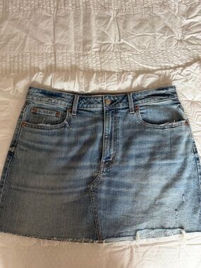 Casual Light Blue Denim Mini Skirt - Women's Everyday Style